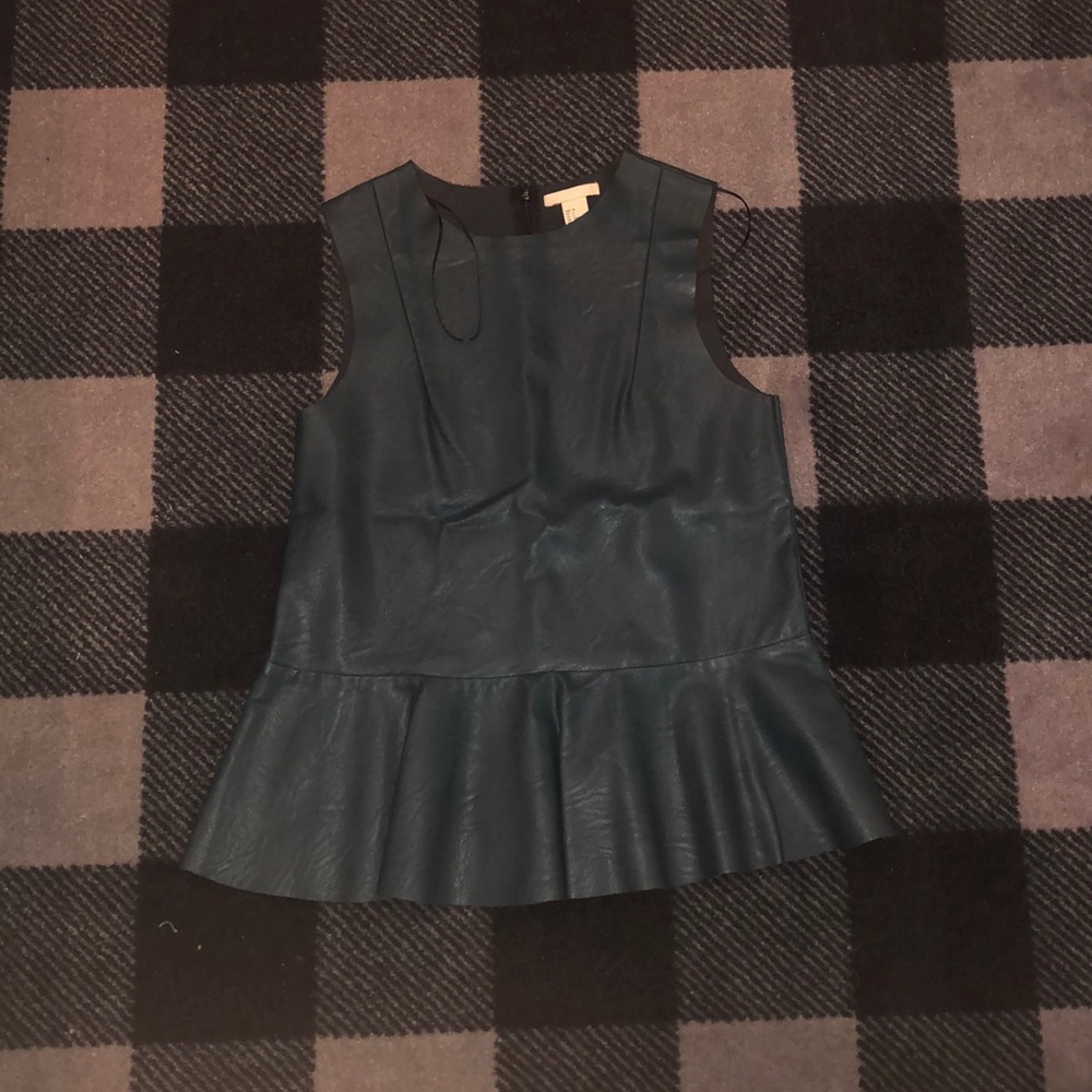 A leather dark green fancy top